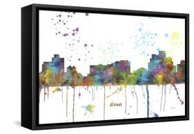 Reno Nevada Skyline MCLR 1-Marlene Watson-Framed Stretched Canvas