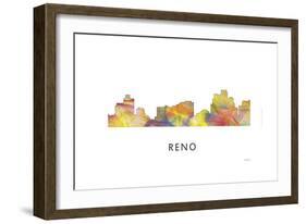 Reno Nevada Skyline-Marlene Watson-Framed Giclee Print