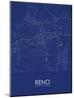 Reno, United States of America Blue Map-null-Mounted Poster