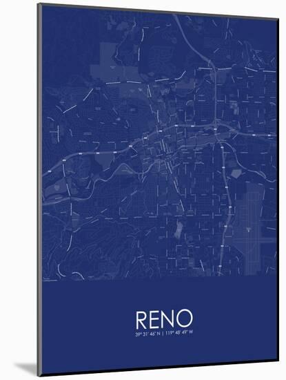 Reno, United States of America Blue Map-null-Mounted Poster