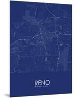 Reno, United States of America Blue Map-null-Mounted Poster