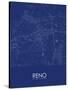 Reno, United States of America Blue Map-null-Stretched Canvas