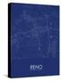 Reno, United States of America Blue Map-null-Stretched Canvas