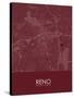 Reno, United States of America Red Map-null-Stretched Canvas