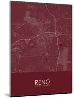 Reno, United States of America Red Map-null-Mounted Poster