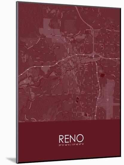 Reno, United States of America Red Map-null-Mounted Poster