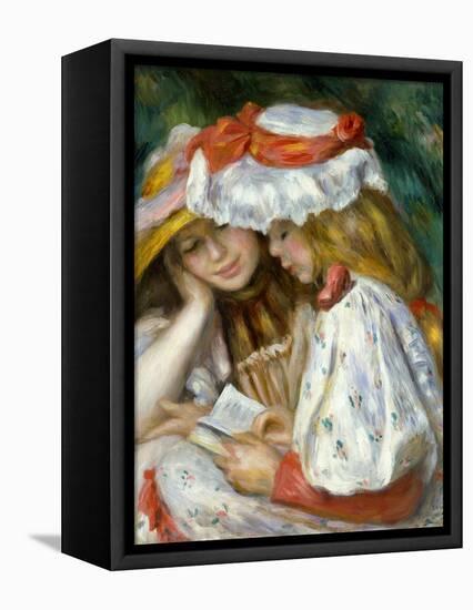 Renoir: Two Girls Reading-Pierre-Auguste Renoir-Framed Stretched Canvas