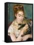 Renoir: Woman With A Cat-Pierre-Auguste Renoir-Framed Stretched Canvas