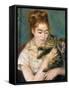 Renoir: Woman With A Cat-Pierre-Auguste Renoir-Framed Stretched Canvas