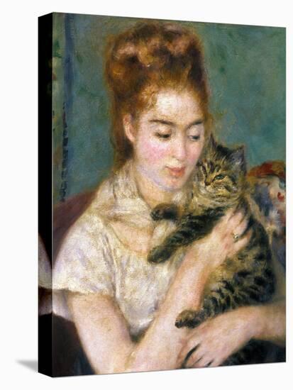 Renoir: Woman With A Cat-Pierre-Auguste Renoir-Stretched Canvas