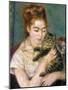 Renoir: Woman With A Cat-Pierre-Auguste Renoir-Mounted Giclee Print