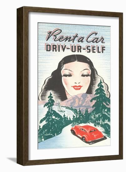 Rent a Car, Driv Ur Self-null-Framed Art Print