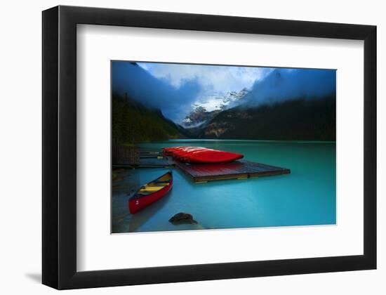 Rental Boats Lake Louise Banff-null-Framed Art Print