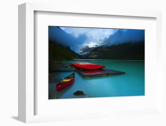 Rental Boats Lake Louise Banff-null-Framed Art Print