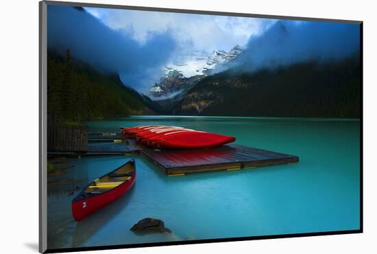 Rental Boats Lake Louise Banff-null-Mounted Art Print