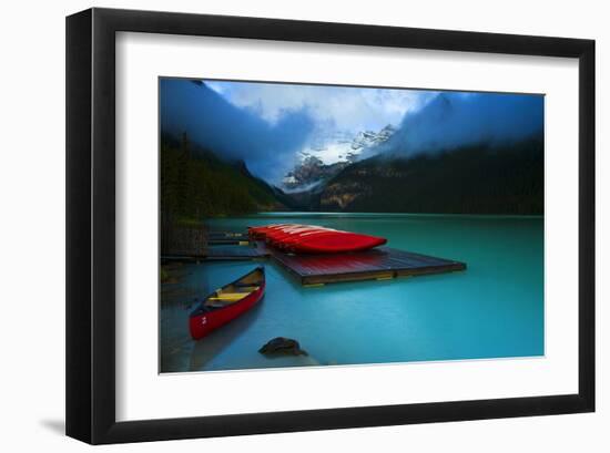 Rental Boats Lake Louise Banff-null-Framed Art Print