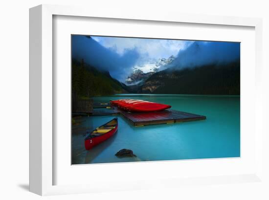 Rental Boats Lake Louise Banff-null-Framed Art Print