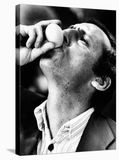 Renzo Arbore Drinking a Fresh Egg-null-Stretched Canvas