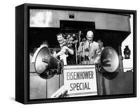 Rep Candidate Pres Dwight Eisenhower and Wife on Eisenhower Special in 1952 Election, Nov 3, 1952-null-Framed Stretched Canvas