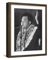 Rep. Daniel K. Inouye During Campaign for House of Representatives-Ralph Crane-Framed Photographic Print