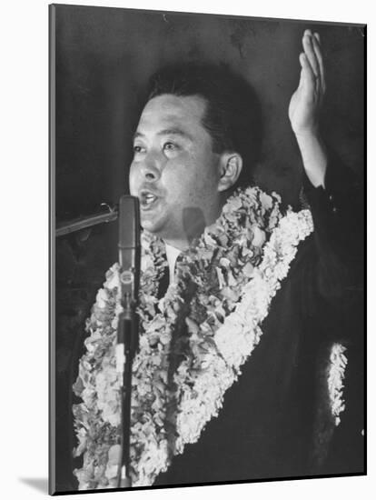 Rep. Daniel K. Inouye During Campaign for House of Representatives-Ralph Crane-Mounted Photographic Print
