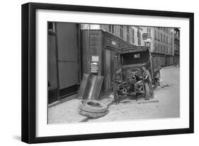 Repairing a British Lorry, Meaux, 1914-Jacques Moreau-Framed Photographic Print