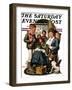 "Repairing Pants," Saturday Evening Post Cover, January 29, 1927-Frederic Stanley-Framed Giclee Print