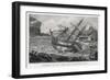 Repairs Being Carried out on Cook's Ship the Endeavour-null-Framed Art Print