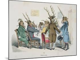 Repas de Corps, Caricature from Les Metamorphoses du Jour Series, Reprinted in 1854-Grandville-Mounted Giclee Print