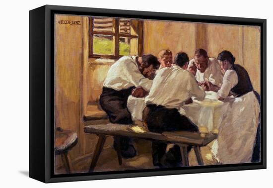 Repas, La Soupe (Version 2) (Lunch (The Soup, Version Ii) Peinture De Albin Egger Lienz (1868-1926)-Albin Egger-lienz-Framed Stretched Canvas