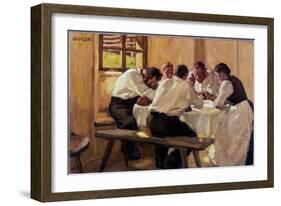 Repas, La Soupe (Version 2) (Lunch (The Soup, Version Ii) Peinture De Albin Egger Lienz (1868-1926)-Albin Egger-lienz-Framed Giclee Print