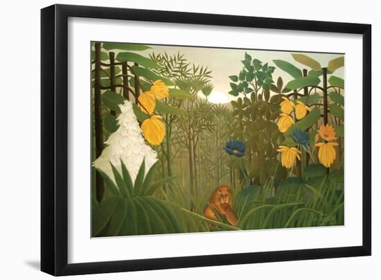 Repast of the Lion-Henri Rousseau-Framed Art Print