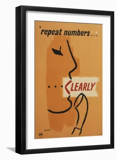 Repeat Numbers Clearly-Tom Eckersley-Framed Art Print