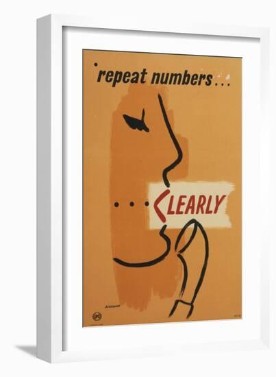 Repeat Numbers Clearly-Tom Eckersley-Framed Art Print