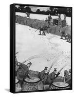 Repelling a Flu Assault by Heath Robinson-null-Framed Stretched Canvas