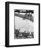 Repelling a Flu Assault by Heath Robinson-null-Framed Art Print