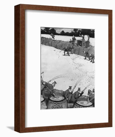 Repelling a Flu Assault by Heath Robinson-null-Framed Art Print