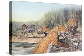 Repenomamus Mammals Hunting for Prey-null-Stretched Canvas