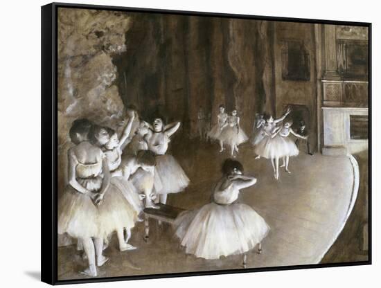 Repetition D'Un Ballet Sur La Scene-Edgar Degas-Framed Stretched Canvas