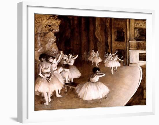 Répétition d'un ballet sur la scène-Edgar Degas-Framed Giclee Print