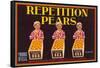 Repetition Pear Label-null-Framed Stretched Canvas