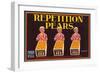 Repetition Pear Label-null-Framed Art Print