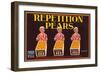 Repetition Pear Label-null-Framed Premium Giclee Print