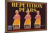 Repetition Pear Label-null-Mounted Premium Giclee Print