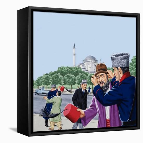 Replacing the Traditional Fez in Turkey-John Keay-Framed Stretched Canvas