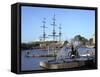 Replica Dutch East Indiaman at Scheepvaart Museum, Amsterdam, Netherlands-Peter Thompson-Framed Stretched Canvas