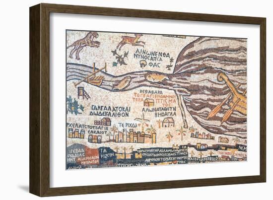 Replica Of Antique Madaba Map Of Holy Land-vvoevale-Framed Art Print