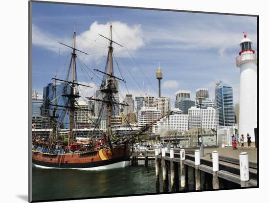 Replica of Captain Cook's Endeavour, National Maritime Museum, Darling Harbour, Sydney, Australia-Jochen Schlenker-Mounted Photographic Print