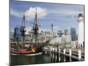 Replica of Captain Cook's Endeavour, National Maritime Museum, Darling Harbour, Sydney, Australia-Jochen Schlenker-Mounted Photographic Print