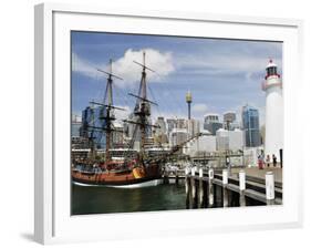 Replica of Captain Cook's Endeavour, National Maritime Museum, Darling Harbour, Sydney, Australia-Jochen Schlenker-Framed Photographic Print